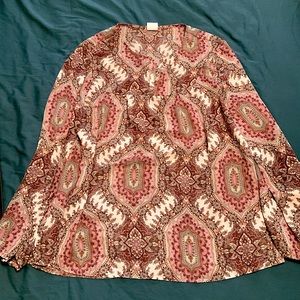 Purple Paisley Long-sleeve Blouse